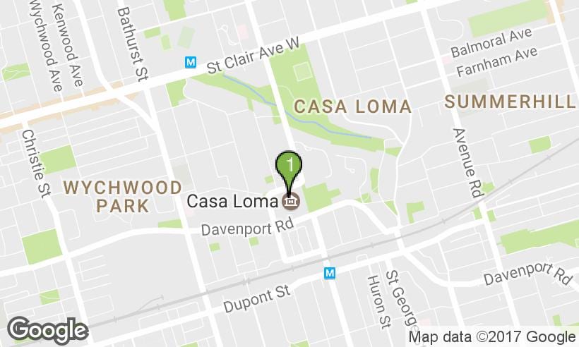 แผนที่ของคาซ่า Loma โตรอนโต