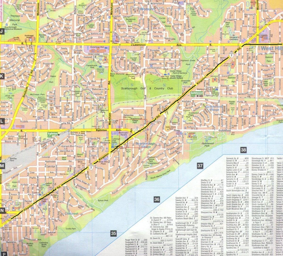 แผนที่ของคิงส์ตั้นจอร์จทางโตรอนโต