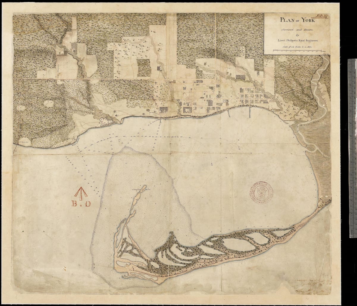 แผนที่ของดินแดนแห่งนิวยอร์กโตรอนโตเป็นคนแรก centure 1787-1884