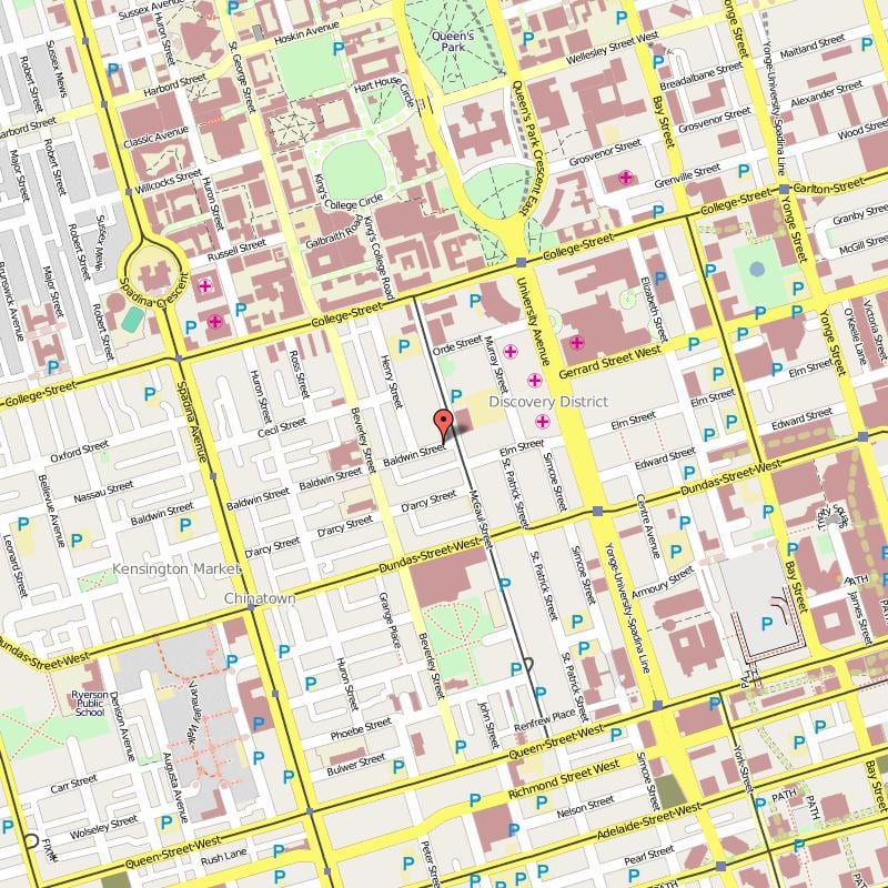 แผนที่หมู่บ้านบาลด์วินโตรอนโต
