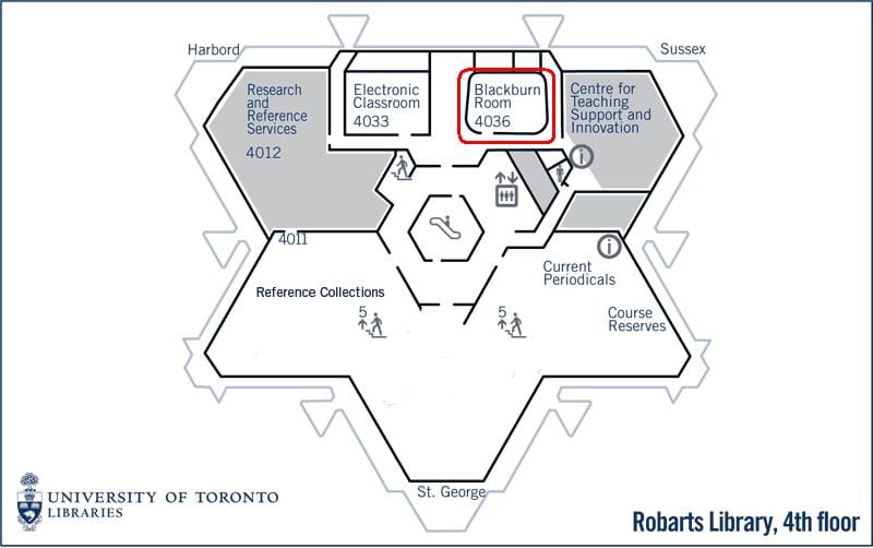 แผนที่ของมหาวิทยาลัยของโตรอนโต Robarts องสมุด blackburn ห้อง