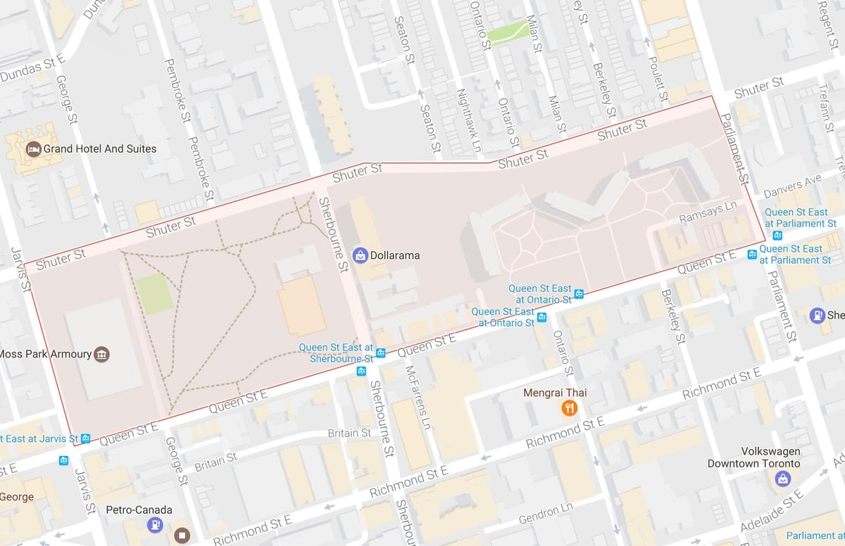 แผนที่ของมอสวนสาธารณะเฝ้าระวังโตรอนโต