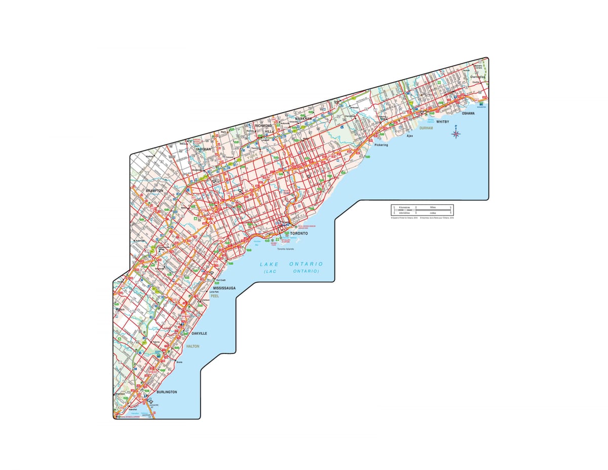 แผนที่ของทางการเดินของ canada. kgm