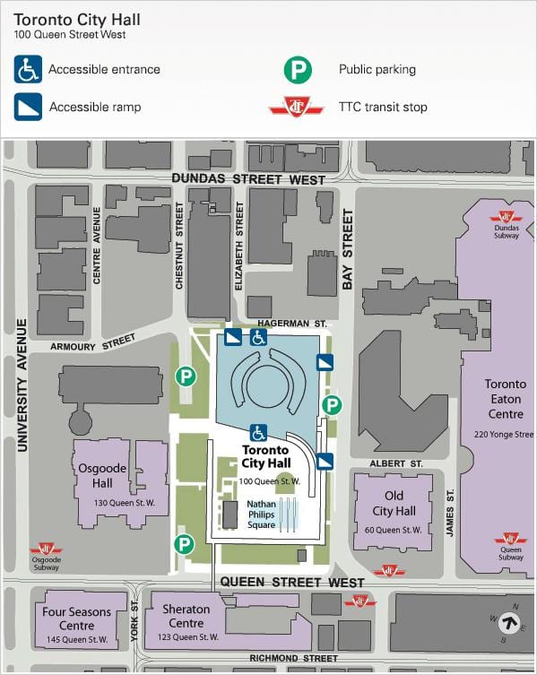 แผนที่โตรอนโตของเมืองโถง