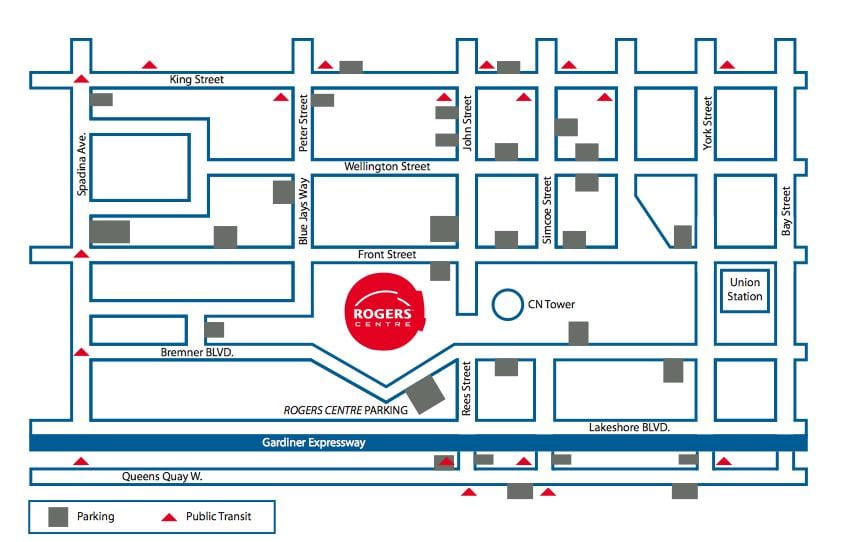 แผนที่ของโรเจอร์ศูนย์กลางลานจอดรถ