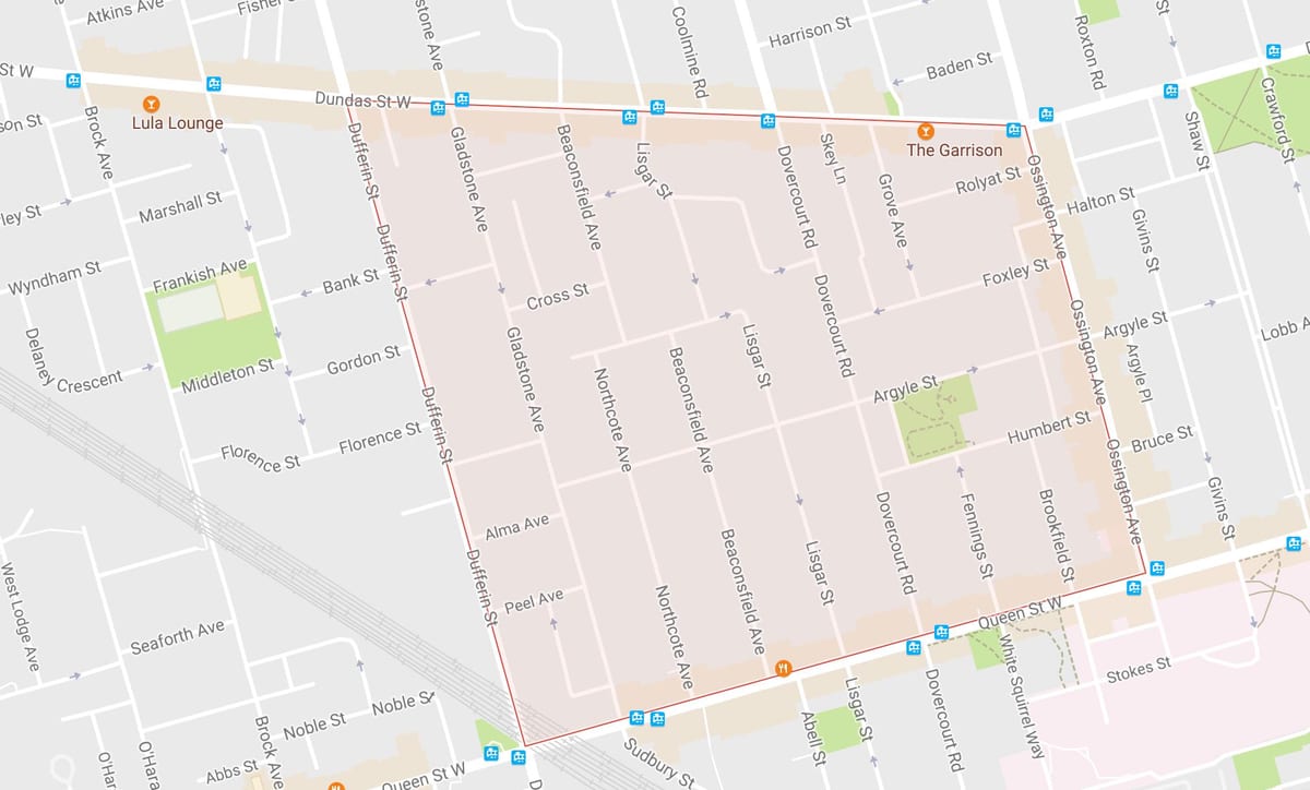 แผนที่ของ Beaconsfield หมู่บ้านละแวกนี้โตรอนโต