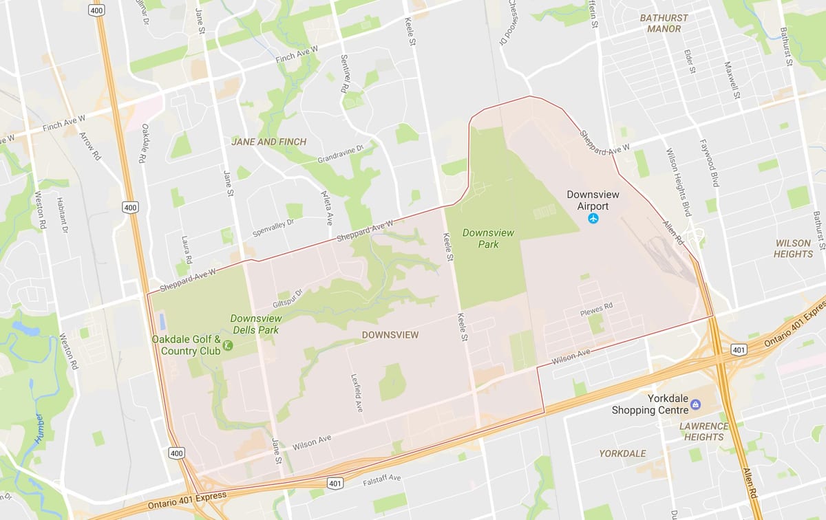 แผนที่ของ Downsview เฝ้าระวังโตรอนโต