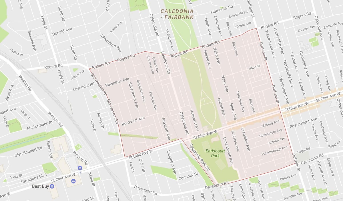 แผนที่ของ Earlscourt เฝ้าระวังโตรอนโต