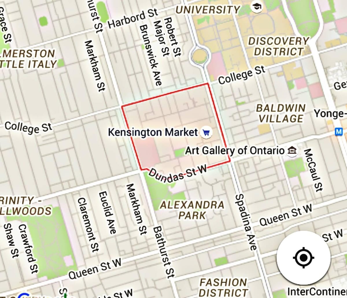 แผนที่ของ Kensington ตลาด