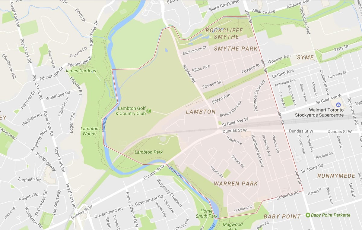 แผนที่ของ Lambton เฝ้าระวังโตรอนโต