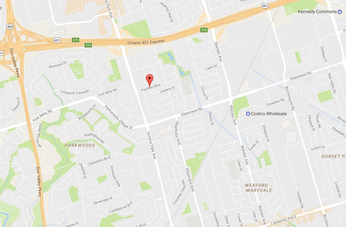 แผนที่ของ Maryvalen eighbourhood โตรอนโต