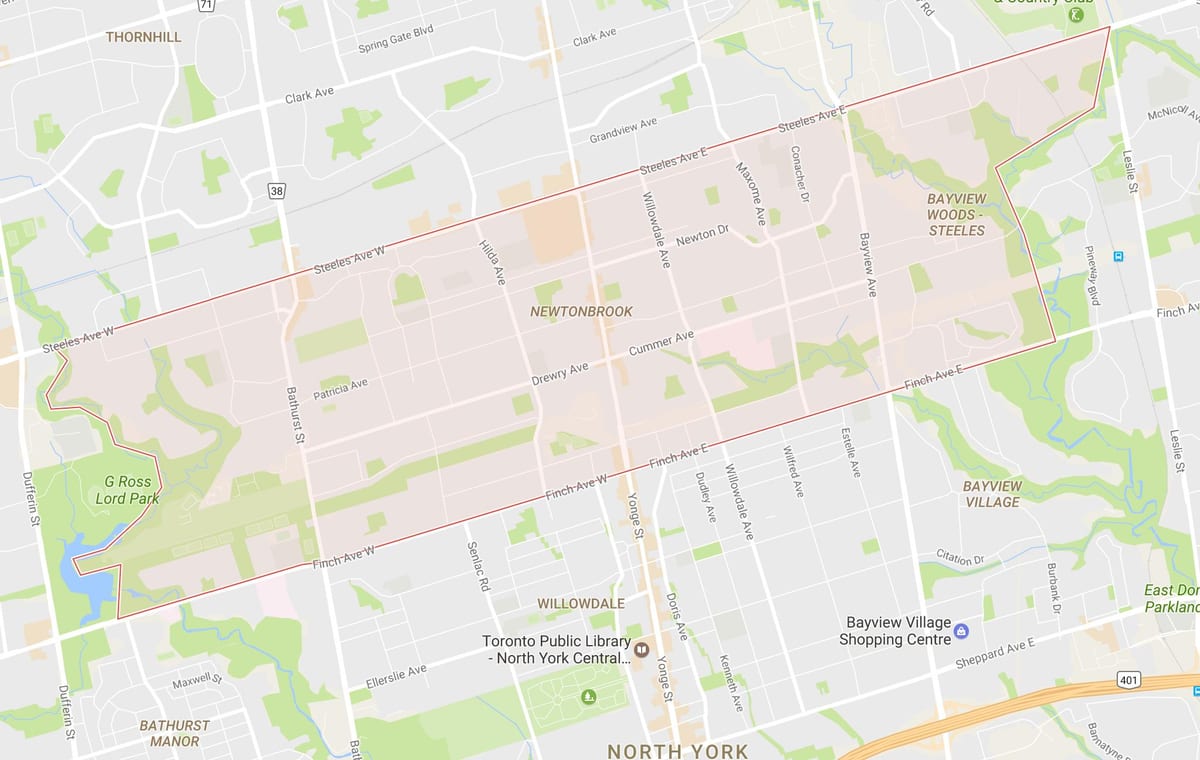 แผนที่ของ Newtonbrook เฝ้าระวังโตรอนโต