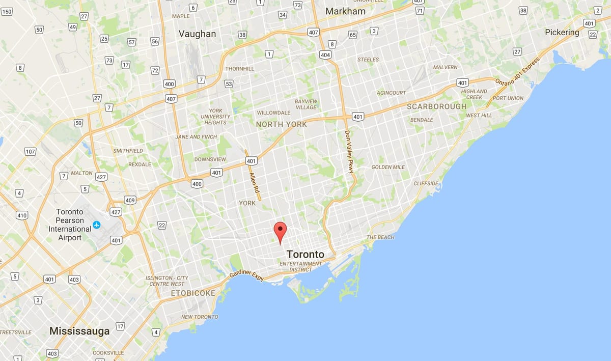 แผนที่ของ Palmerston เขตโตรอนโต