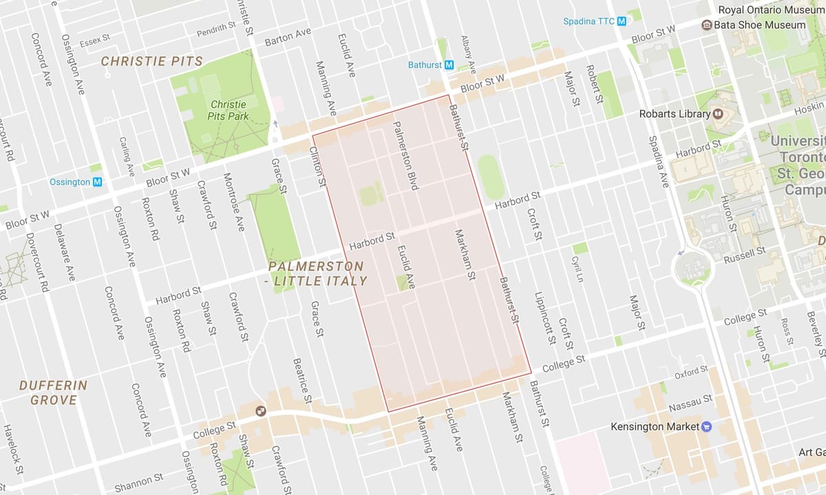 แผนที่ของ Palmerston เฝ้าระวังโตรอนโต
