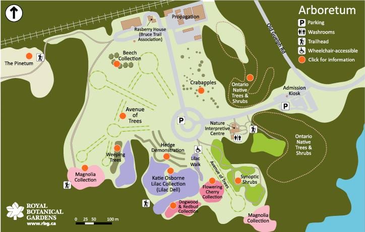 แผนที่ของ RBG Arboretum