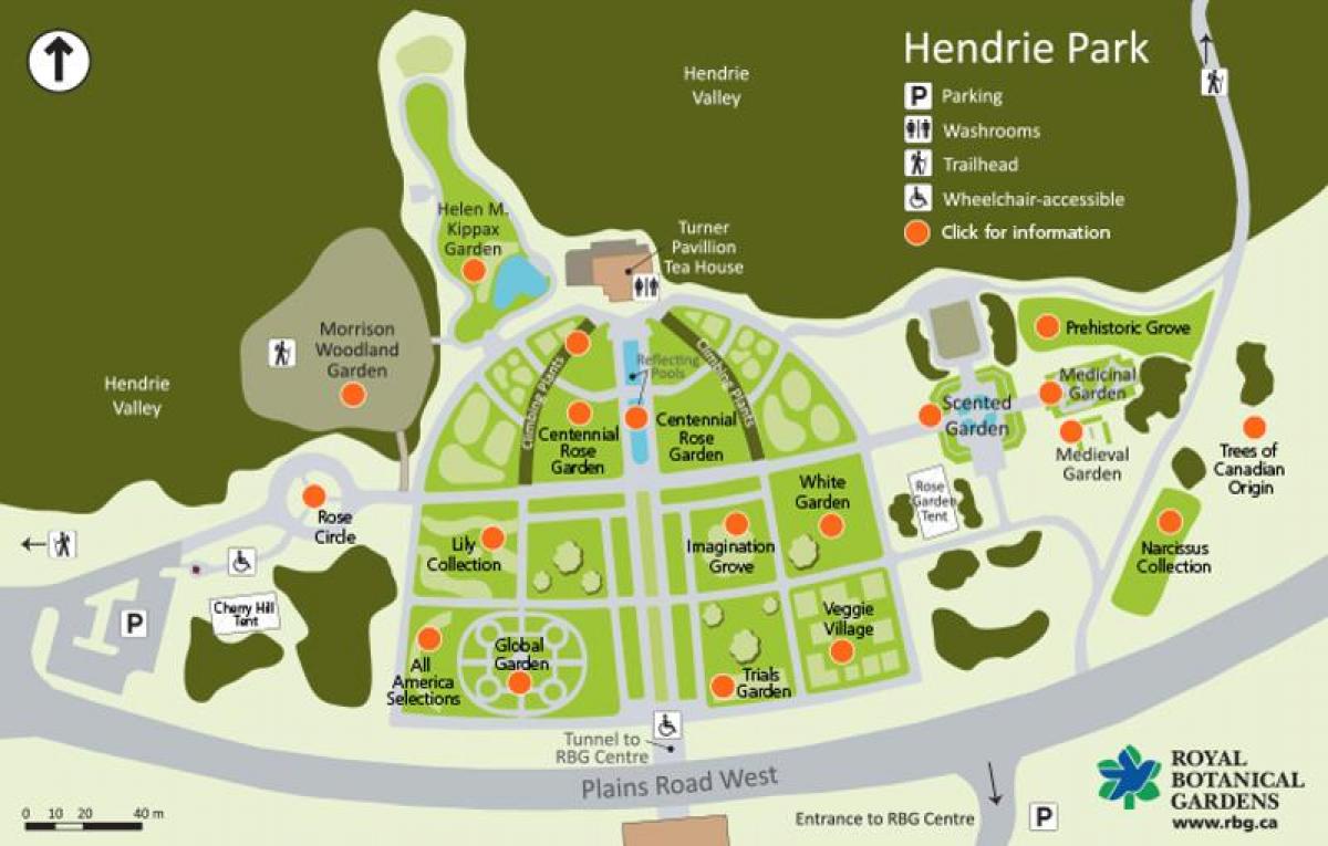 แผนที่ของ RBG Hendrie วนสาธารณะ