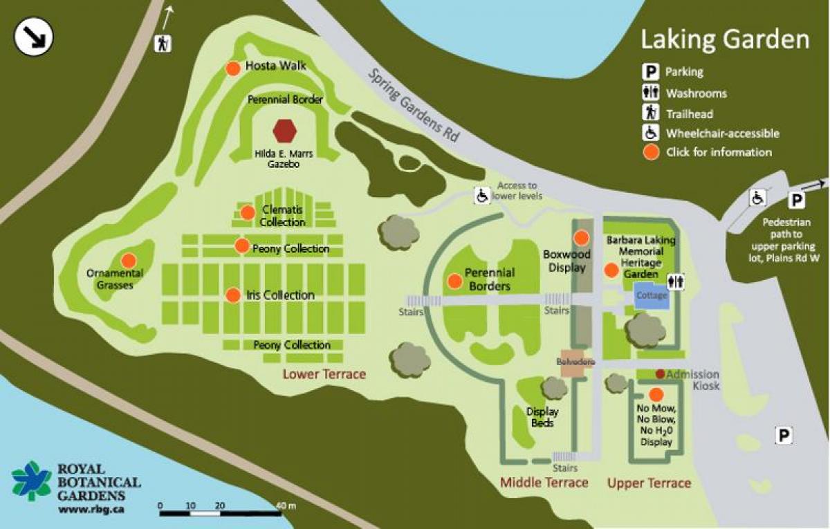 แผนที่ของ RBG Laking สวน