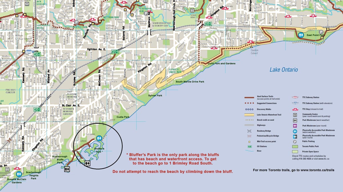 แผนที่ของ Scarborough Bluffs