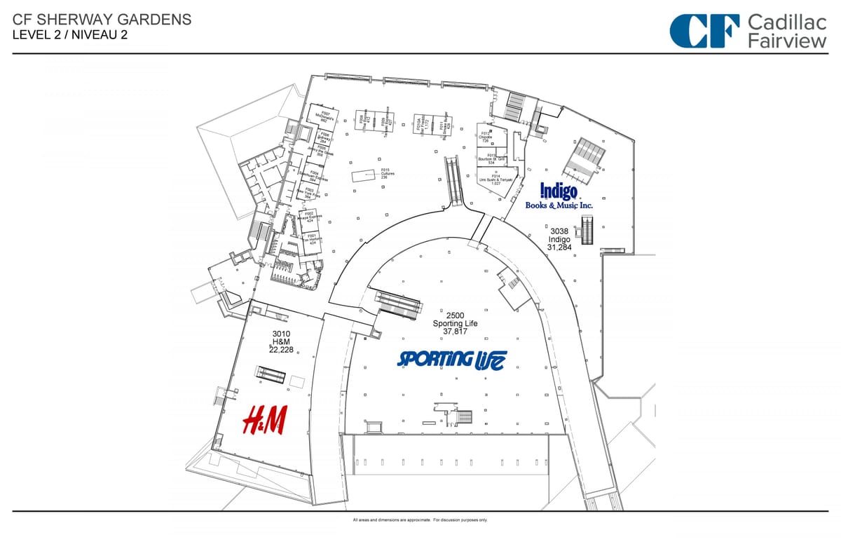 แผนที่ของ Sherway สวนระดับ 2