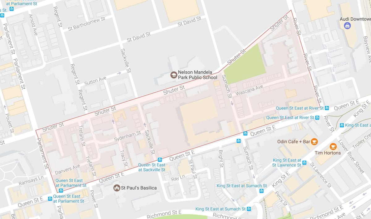 แผนที่ของ Trefann ศาลเฝ้าระวังโตรอนโต