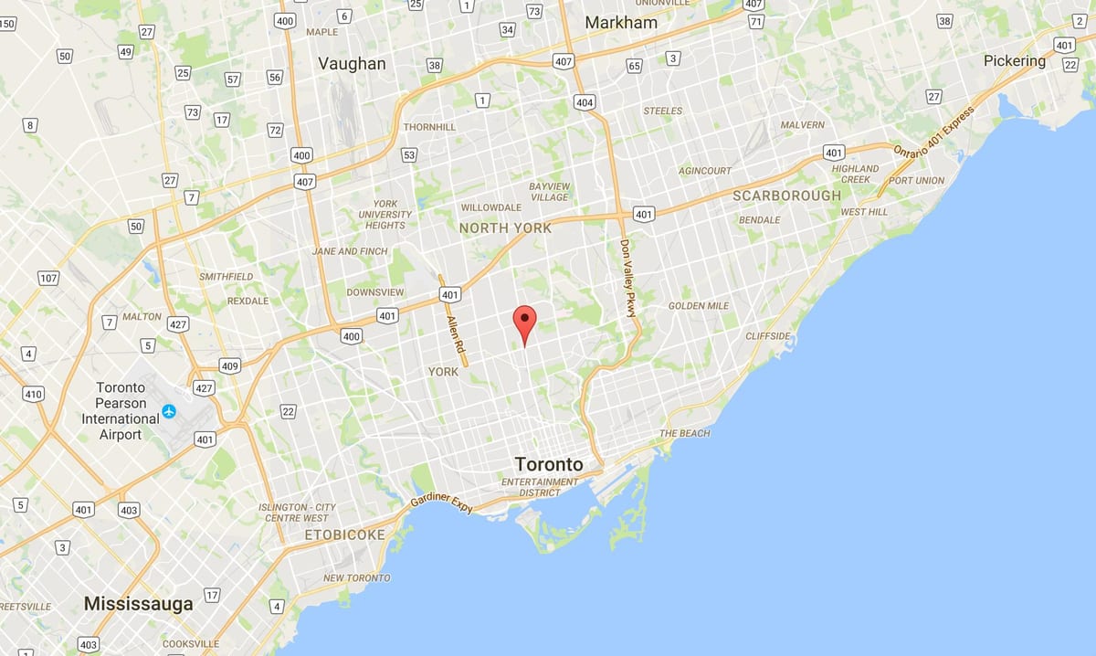 แผนที่ของ Yonge และ Eglinton เขตโตรอนโต