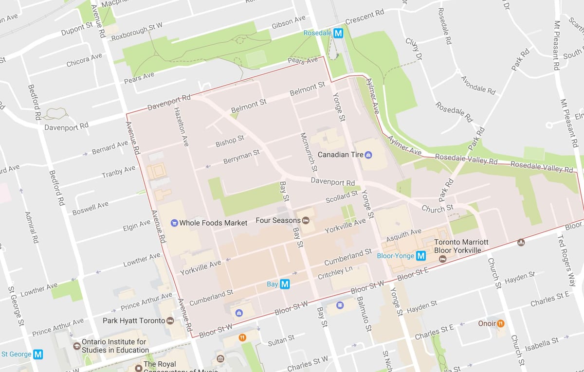 แผนที่ของ Yorkville เฝ้าระวังโตรอนโต