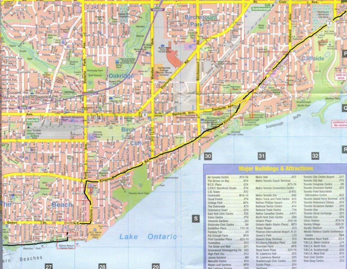 แผนที่ของถนนคิงส์ตั้นจอร์จ Ontarion