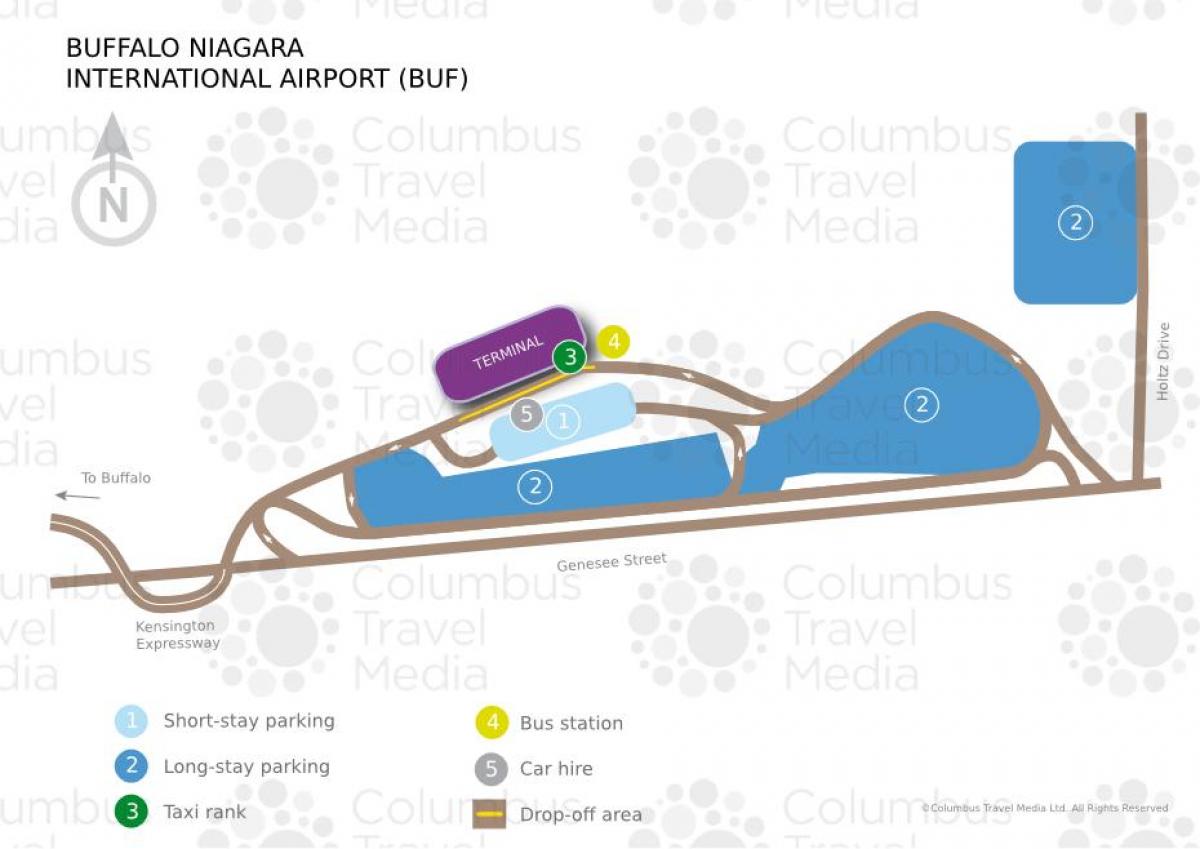แผนที่ของบัฟฟาโล Niagara ระหว่างประเทศสนามบิน