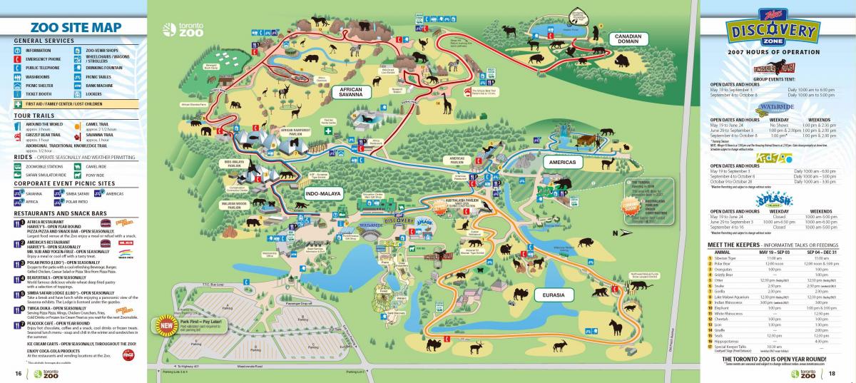 แผนที่ของโตรอนโตสวนสัตว์