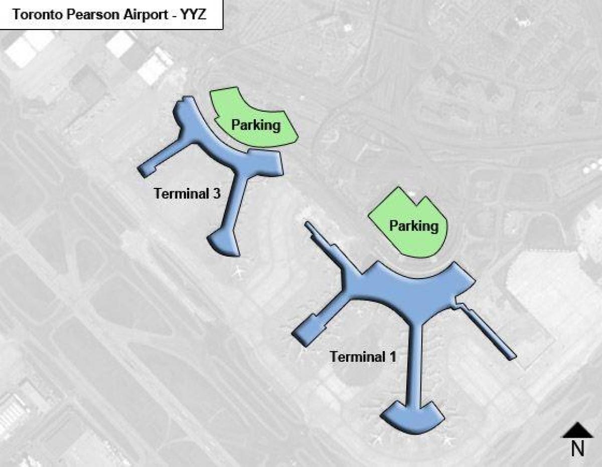 แผนที่ของโตรอนโตเพียร์สันสนามบินแคนาดา