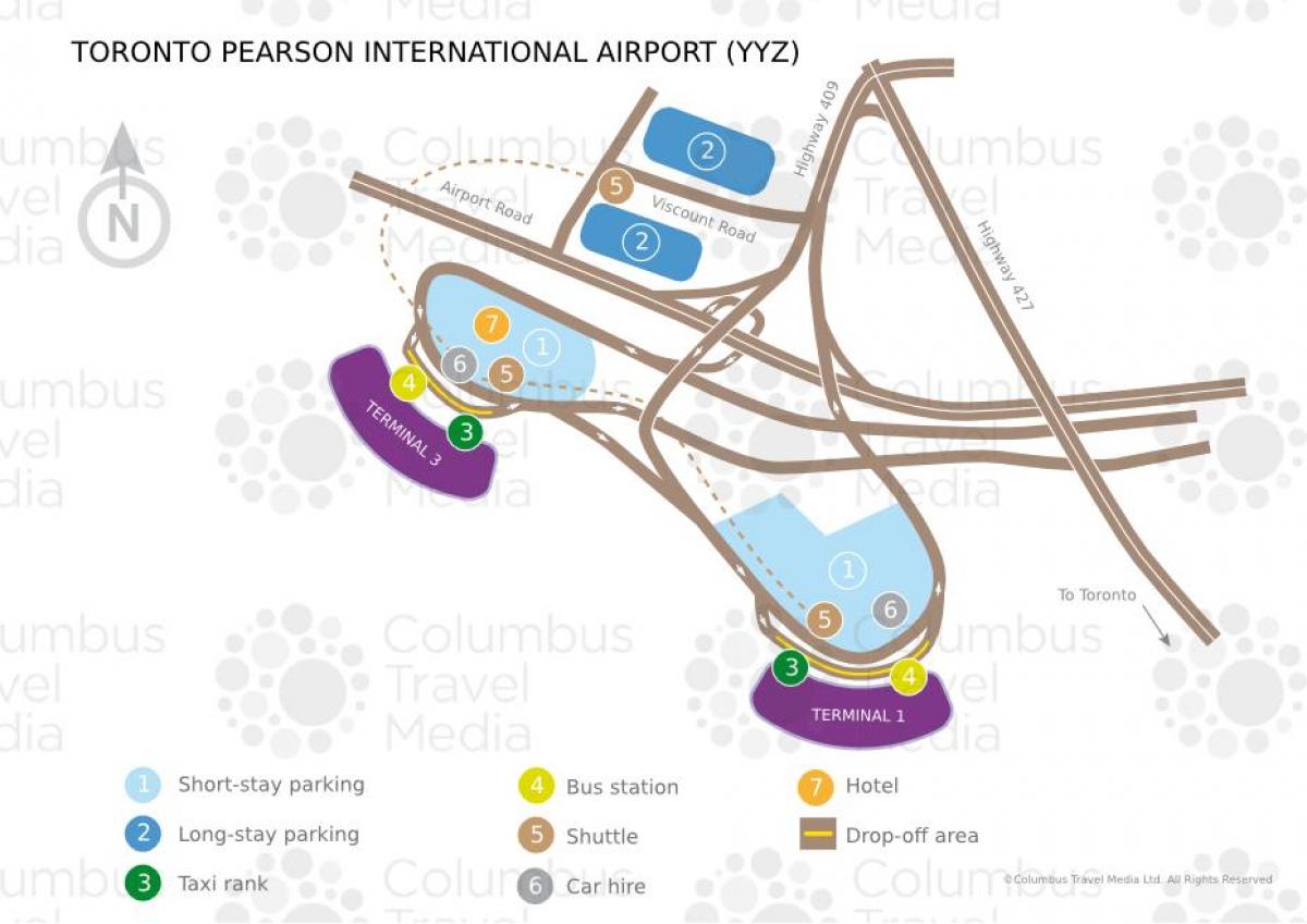 แผนที่ของโตรอนโตเพียร์สันสนามบิน