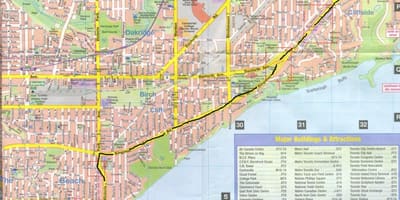 แผนที่ของถนนคิงส์ตั้นจอร์จ Ontarion