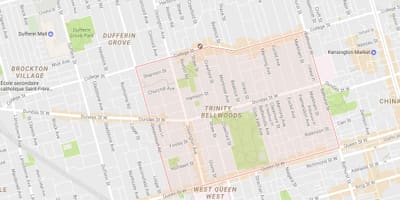 แผนที่ของทรินิตี้–Bellwoods เฝ้าระวังโตรอนโต