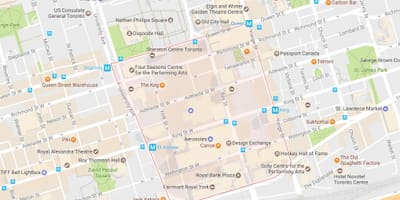 แผนที่ของทางการเงินเขตเฝ้าระวังโตรอนโต