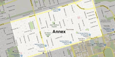 แผนที่ของ Annex โตรอนโต
