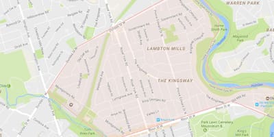แผนที่ของ Kingsway เฝ้าระวังโตรอนโต