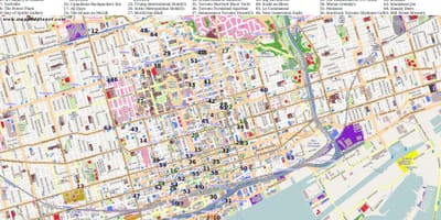 แผนที่ของประเด็นน่าสนใจโตรอนโต