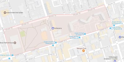 แผนที่ของมอสวนสาธารณะเฝ้าระวังโตรอนโต