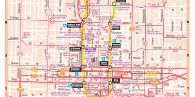 แผนที่ของสถานีรถไฟใต้ดินในเมืองโตรอนโต