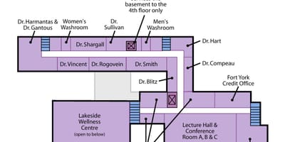 แผนที่ของเซนต์โจเซฟสุขภาพของศูนย์กลางโตรอนโตซันนี่ไซด์ระดับ 2