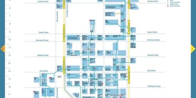 แผนที่ของเส้นทางการเงินเขตโตรอนโต