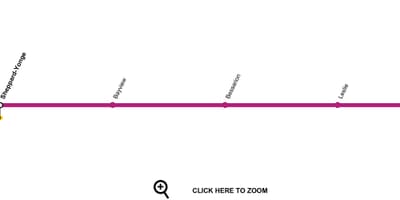 แผนที่ของโตรอนโตรถไฟใต้ดินสาย 4 Sheppard