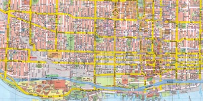 แผนที่โตรอนโตของเมืองแคนนาดา