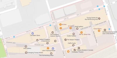 แผนที่ของโรงกลั่นเลเขตเฝ้าระวังโตรอนโต