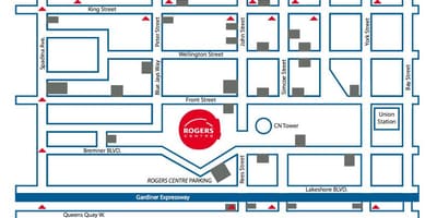 แผนที่ของโรเจอร์ศูนย์กลางลานจอดรถ