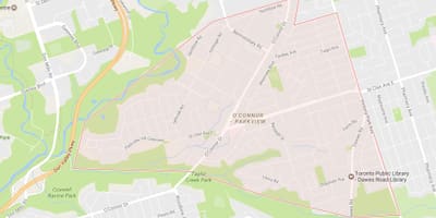 แผนที่ของโอคอนเน–Parkview เฝ้าระวังโตรอนโต