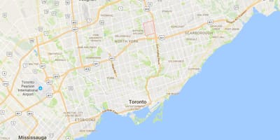 แผนที่ของหุบเขามหมู่บ้านในเขตโตรอนโต