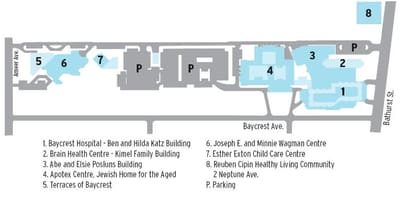 แผนที่ของ Baycrest สุขภาพของวิทยาศาสตร์