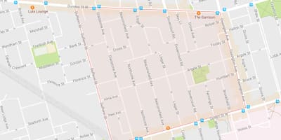 แผนที่ของ Beaconsfield หมู่บ้านละแวกนี้โตรอนโต
