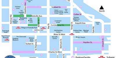 แผนที่ของ Bloor Yorkville ลานจอดรถ